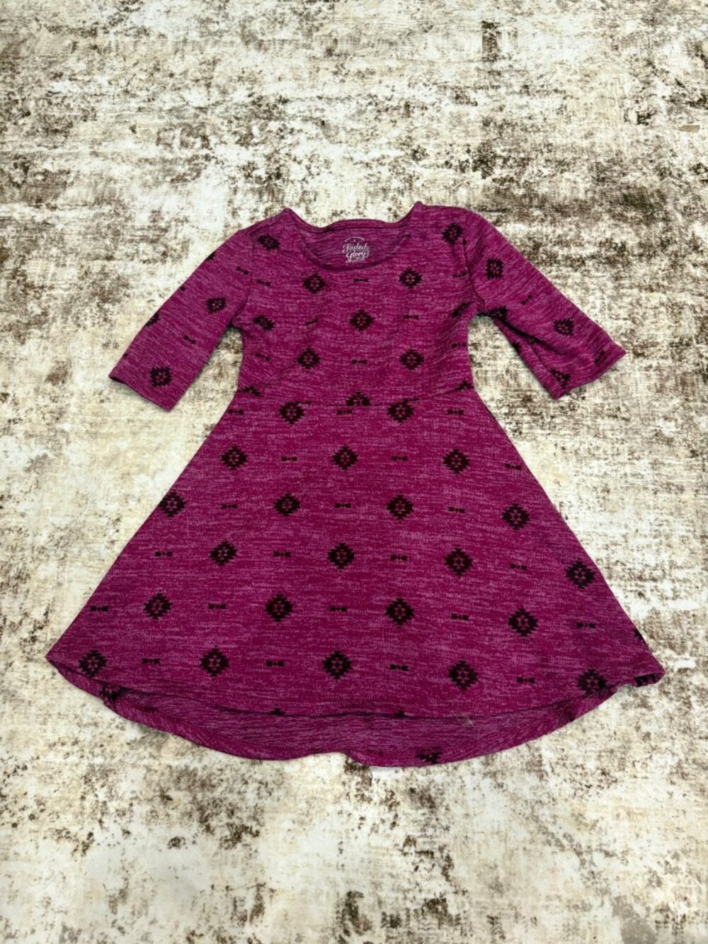 Faded Glory Girls Magenta Aztec Print Dress - Size XS (4-5)
